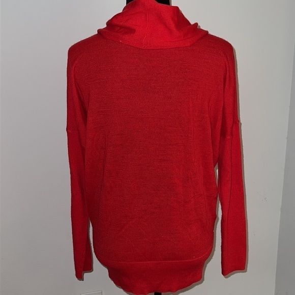 LOFT red cowl neck light red long sleeves sweater Sz L - Picture 4 of 7